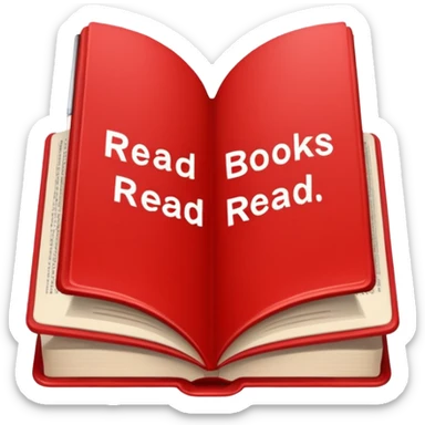 the inscription in red letters "read books" sticker
