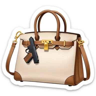 Birkin bag with a Glock  sticker