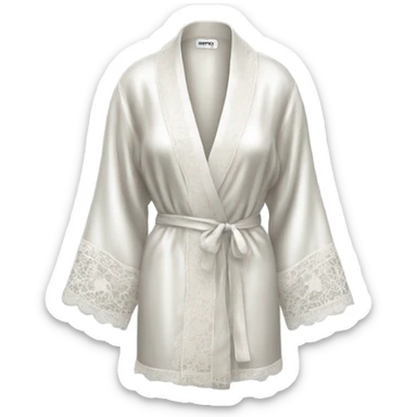 white silk lace robe sticker