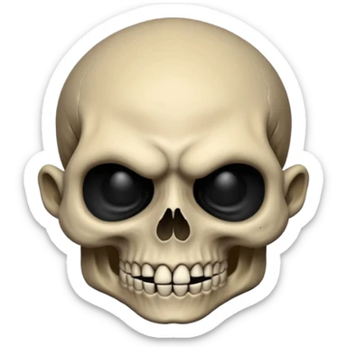 human skull face troll emojie used in ticktock reels. black in colour sticker