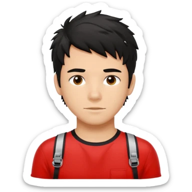 Lifeguard Teenager with Black messy hair  sticker