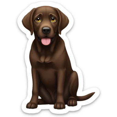 Chocolate, Yellow, and black Labrador retriever sitting up sticker