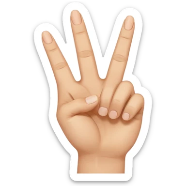 187 Handzeichen Bitte mache mir einen Emoji der mit der linken Hand den Mittelfinger auf den kleinenfinger und den Ringfinger auf den Daumen und der Zeigefinger in die Luft und mit der rechten Hand bitte den Mittelfinger nach unten und den Zeigefinger leicht nach oben sticker