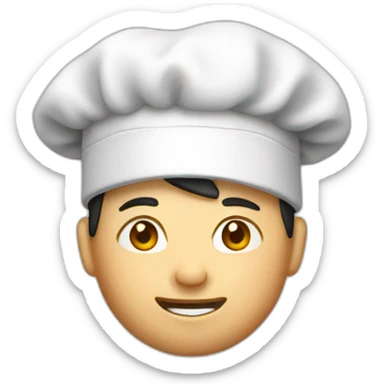 asian chef with toque sticker