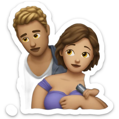 Big woman getting cheated on by boyfriend sticker