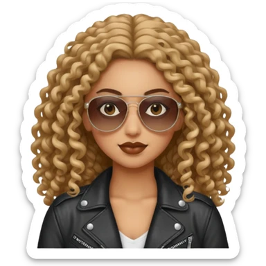Biker Gang with Sunglasses,girl, long curly hair, sunglasses sticker
