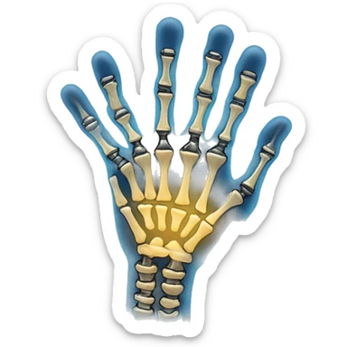 hand wave xray with screws sticker