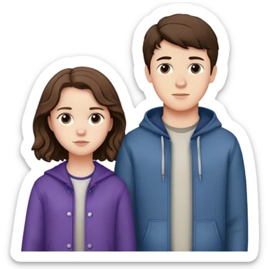 Hannah Baker and Clay Jensen together from 13 Reasons Why, teenage boy and girl standing side by side sticker