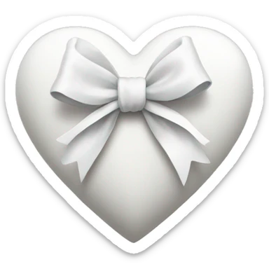 white heart with bow sticker