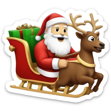 Santa's-sleigh with him in it sticker