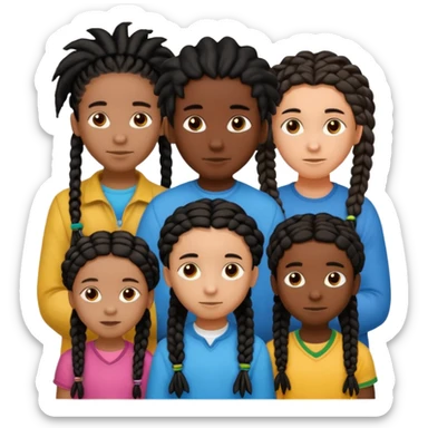 5 black siblings 2 that’s a boy and 3 that’s a girl. Both of the boys has dreads one of the boys is 6. One girl is 6 the other girls has braids and one is 18 and the other one is 23. The other boy is 22 But they all are dark skinned they have black hair sticker