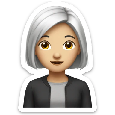 a asian girl with 2b hair sticker