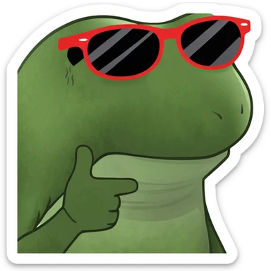 a bufo frog with sunglasses, looking cool sticker