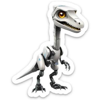 robot velociraptor with laser eyes sticker