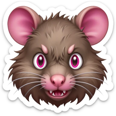angry disheveled rat sticker