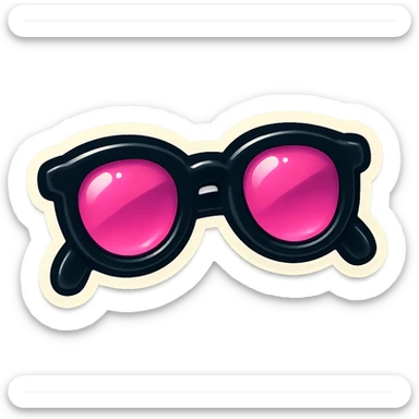 black and pink sunglasses, cute and stylish, vintage sticker look sticker