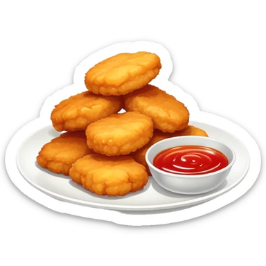 Chicken nuggets and Asian sweet and sour sauce sticker