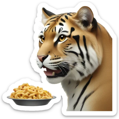 big cat is fed sticker