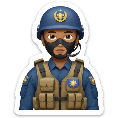 I want an emoji for a male filipino special action force officer with mask  sticker
