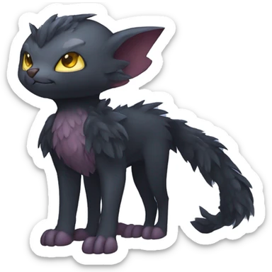 Cute cool fantasy dark-themed animal hybrid Fakemon full body sticker