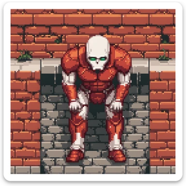 Colossal Titan peering over the wall from Attack on Titan sticker
