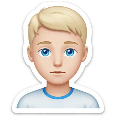 realistic portrait of a boy with blue eyes sticker