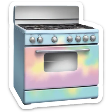 Realistic pastel tie dye stove oven. sticker