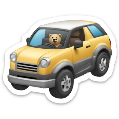 un osos conduciendo un coche  sticker