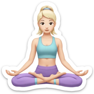 Yoga girl with pastel band sticker