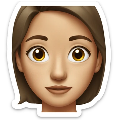 Brunette girl with freckles in his nose sticker