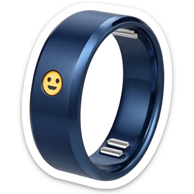 smart tech ring in #232952 (dark blue) color. Plain band with sensors visible inside sticker