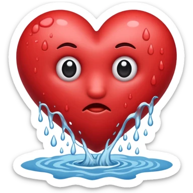 The heart beating in the river sticker