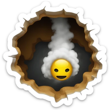 steam coming out of a hole sticker