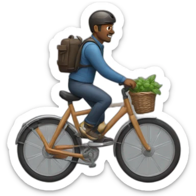 men on a bike sticker