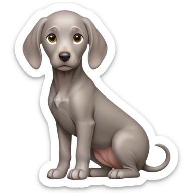 cinematic-noble-weimaraner puppy-full body-emoji on all fours,-poised-and-regal,-with-a-strong,-athletic-build-and-a-lustrous,-well-groomed-grey fur,-deep-set-soulful-brown-eyes,-simplified-yet-sharp-and-sophisticated-features,-highly-detailed, sticker