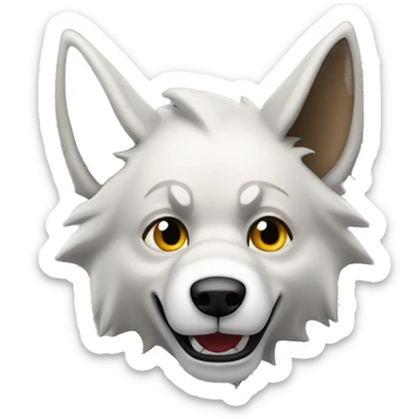 un lobo animado contento sticker