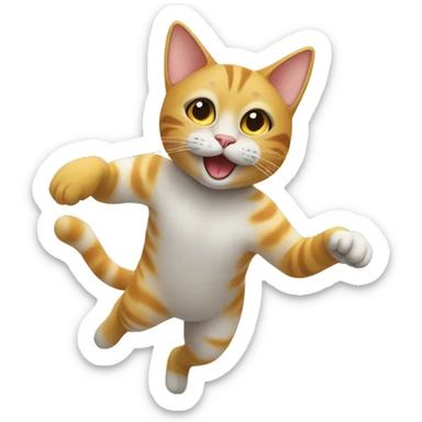 Haz un emoji de un gato jugando yendo bailando en el espacio junto a pulpos espaciales y moros casas espaciales que sticker