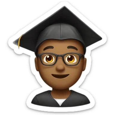 a student greets in an academic hat sticker