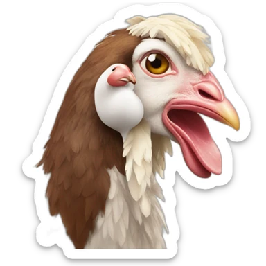 Chiken on the goat sticker