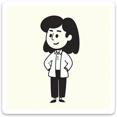 hand-drawn emoji-style illustrated avatar of a professional team member, clean, friendly, minimal style, soft colors, subtle facial expressions, dressed in smart-casual or business attire, plain or lightly colored background, modern vector illustration style for startup websites sticker