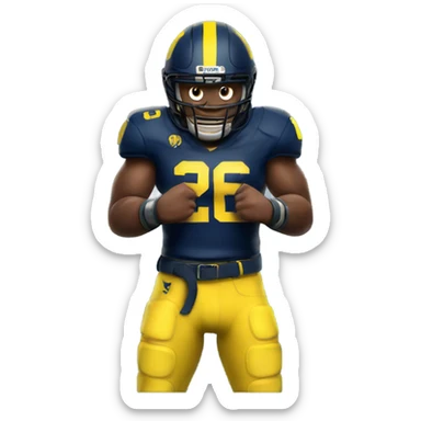 Mad Michigan football player holding a belt  sticker