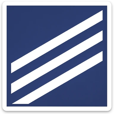Create a minimal and clean navy blue square background with three white diagonal stripes. No eagle or extra details. Match the style of the provided reference image. sticker