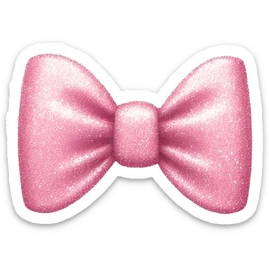 baby pink coloured glittery bow sticker