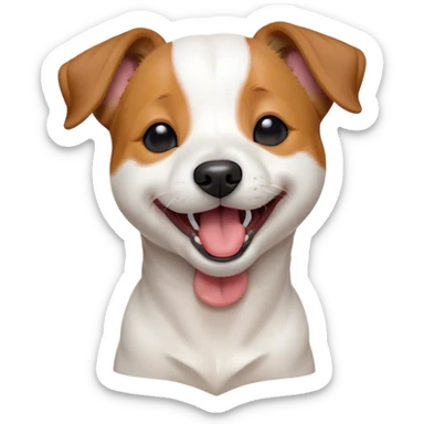 Cinematic Cute Yawning Jack Russell Terrier Portrait Emoji, Head tilted slightly with a dramatic, wide-open yawn, showcasing a compact, energetic form with floppy ears and sleepy, half-closed eyes, a slightly open mouth revealing gentle canine charm, Simplified yet irresistibly adorable features, highly detailed, glowing with a soft, cozy glow, high shine, relaxed yet expressive, stylized with a dash of whimsical canine ease, soft glowing outline, capturing the essence of a drowsy yet affectionate Jack Russell Terrier that appears ready to stretch out and yawn its way out of the screen! sticker