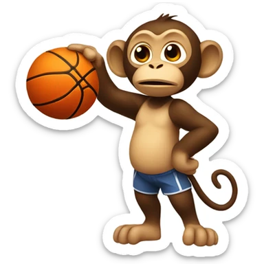 monkey with basketball and chicken wing sticker