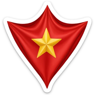 Bandera gallega con una estrella roja en el medio sticker