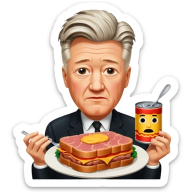 David Lynch with a SPAM dinner sticker