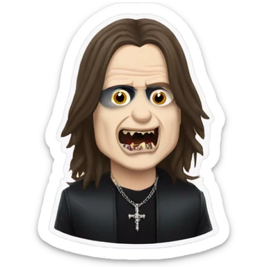 ozzy osbourne biting like a vampire sticker