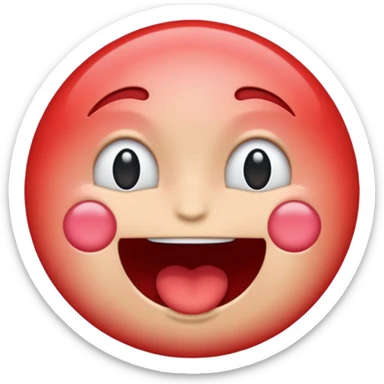 A blushing moaning emoji sticker