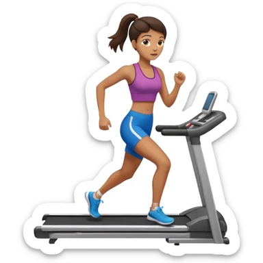 Gym brunette girl tan treadmill sticker